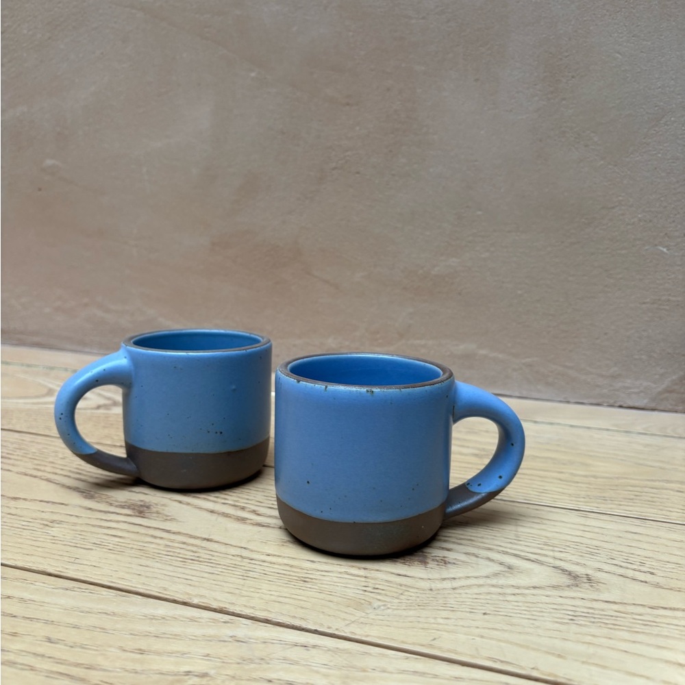 Pair of East Fork small mugs in retired glaze “Taro”.